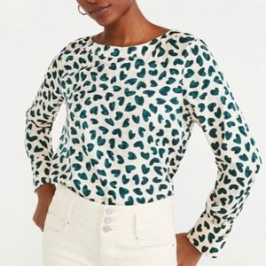 Ann Taylor Heart Boatneck Blouse